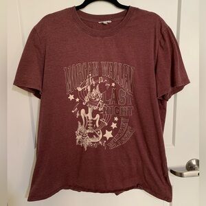 Morgan Wallen Distressed Graphic Women's T-Shirt - Maroon Latge